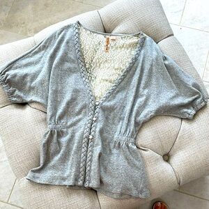 Eyeshadow large grey top with lace back detail